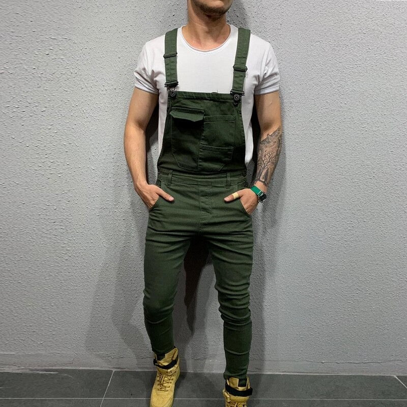 Men's Overalls - Slim Fit - Adjustable Straps - Practical Pockets - Tapered Legs