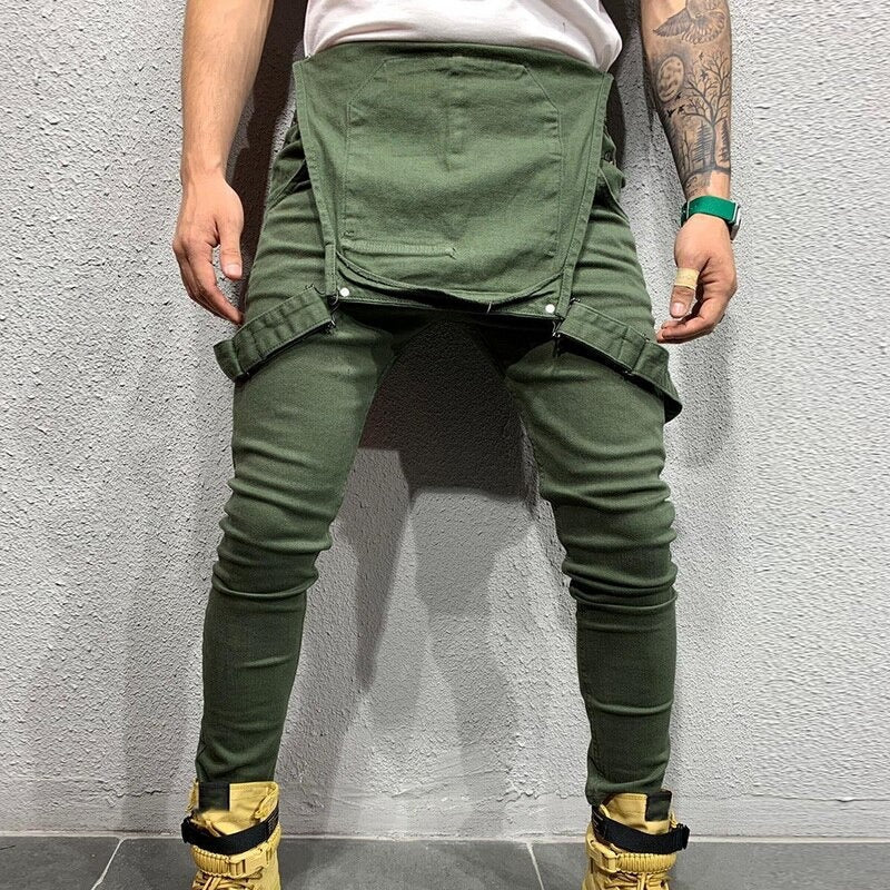 Men's Overalls - Slim Fit - Adjustable Straps - Practical Pockets - Tapered Legs