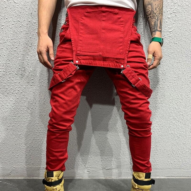 Men's Overalls - Slim Fit - Adjustable Straps - Practical Pockets - Tapered Legs