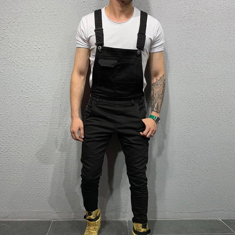 Men's Overalls - Slim Fit - Adjustable Straps - Practical Pockets - Tapered Legs