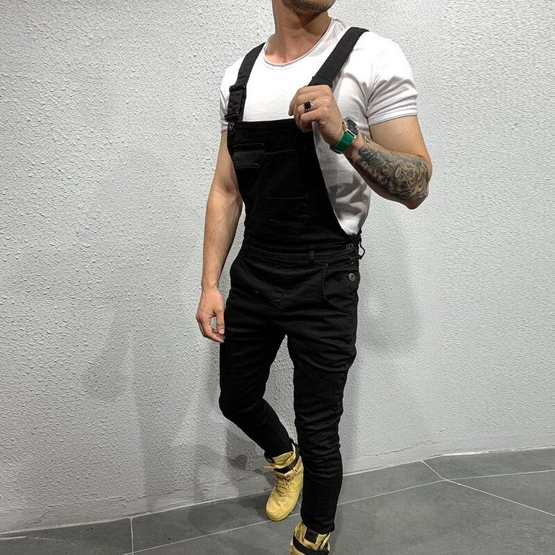 Men's Overalls - Slim Fit - Adjustable Straps - Practical Pockets - Tapered Legs