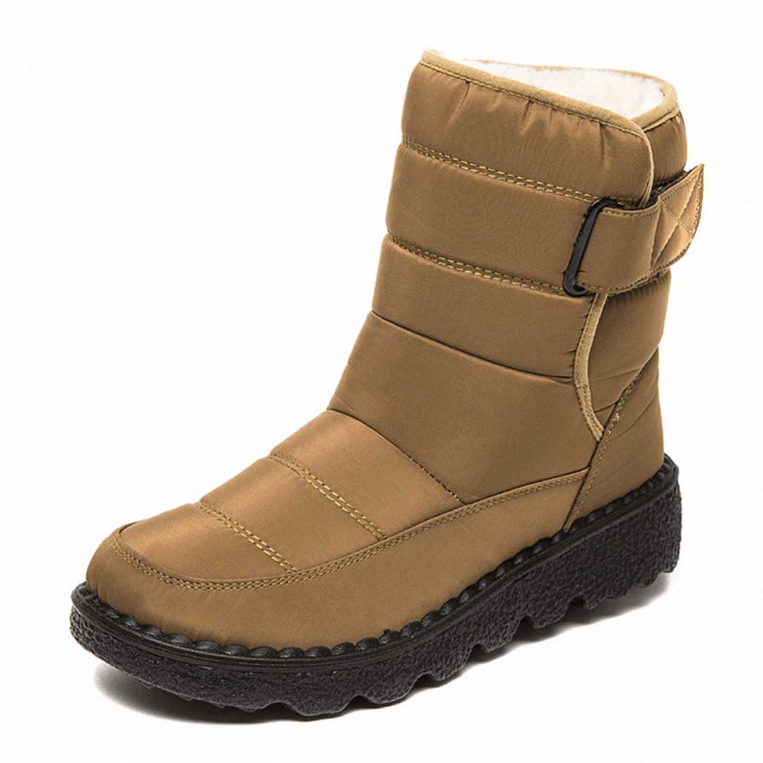 Women's Puffer Boots – Quilted and Water-Repellent – Mid-Calf – Adjustable Strap – Gripping Sole
