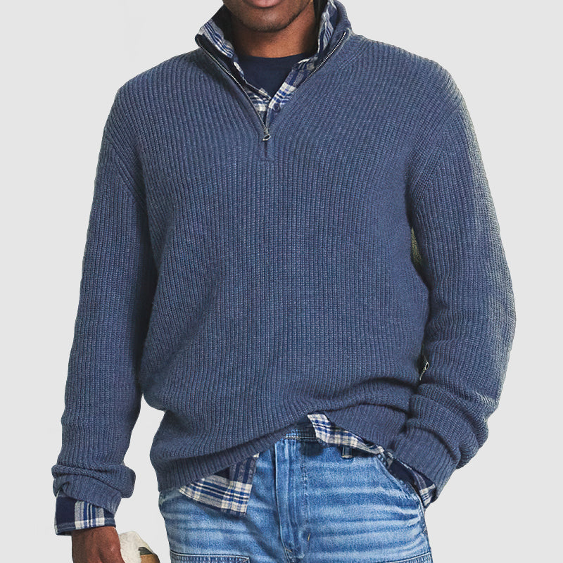 Matteo Cotton Quarter-Zip Sweater | Relaxed Fit Sweater