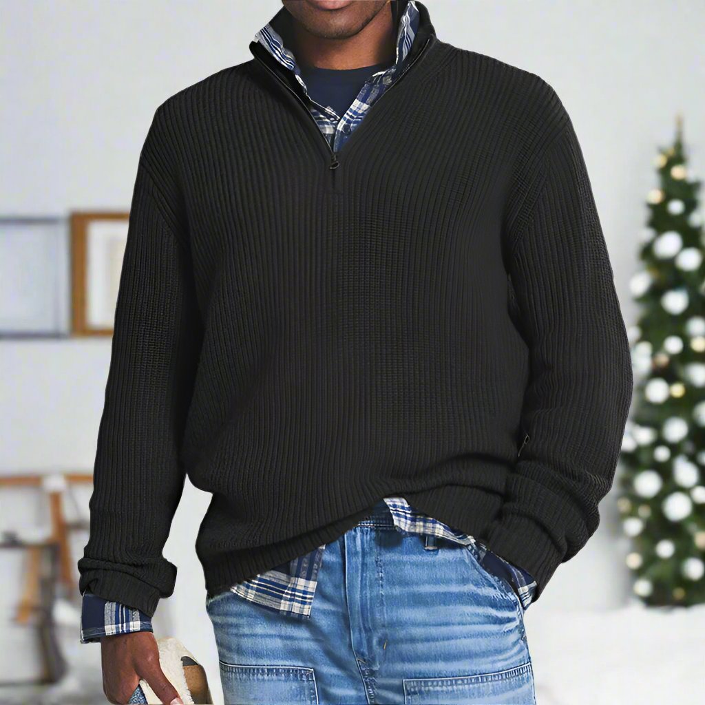 Matteo Cotton Quarter-Zip Sweater | Relaxed Fit Sweater