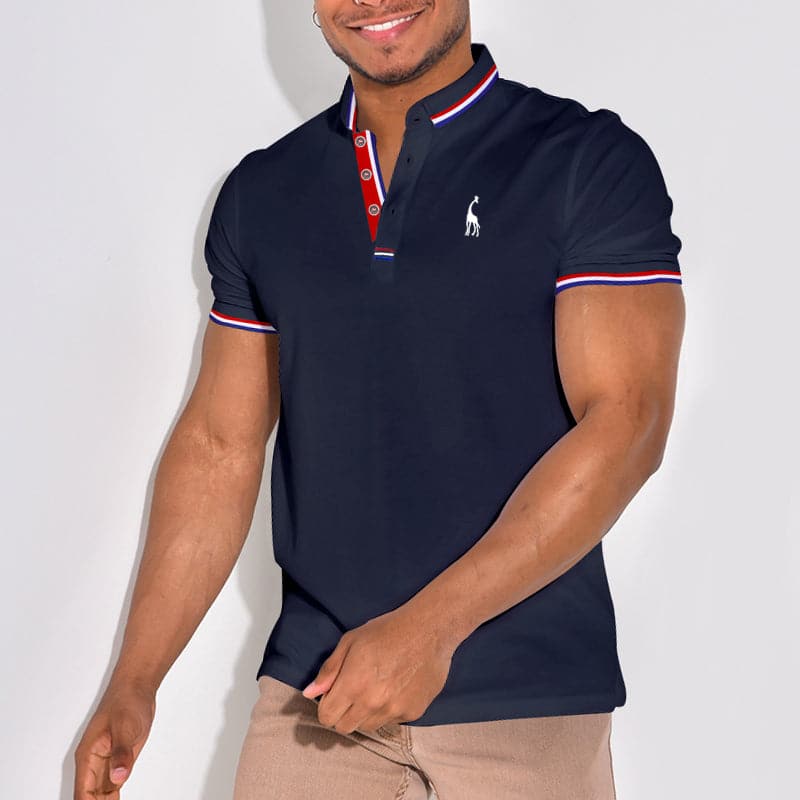 Men's Piqué Shirt – Slim Fit – Breathable Material – Ribbed Collar – Short Sleeve