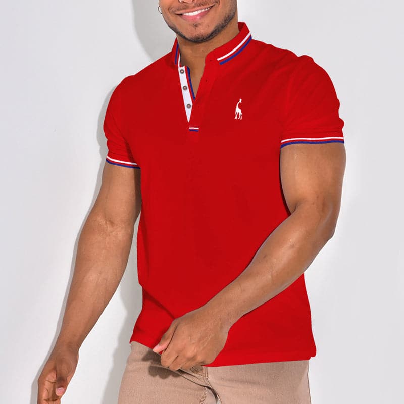 Men's Piqué Shirt – Slim Fit – Breathable Material – Ribbed Collar – Short Sleeve