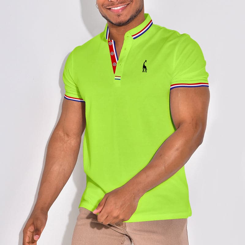 Men's Piqué Shirt – Slim Fit – Breathable Material – Ribbed Collar – Short Sleeve