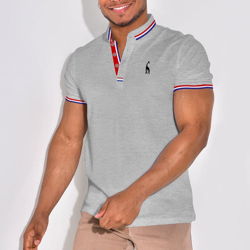 Men's Piqué Shirt – Slim Fit – Breathable Material – Ribbed Collar – Short Sleeve