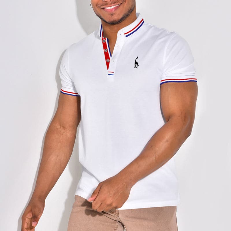 Men's Piqué Shirt – Slim Fit – Breathable Material – Ribbed Collar – Short Sleeve