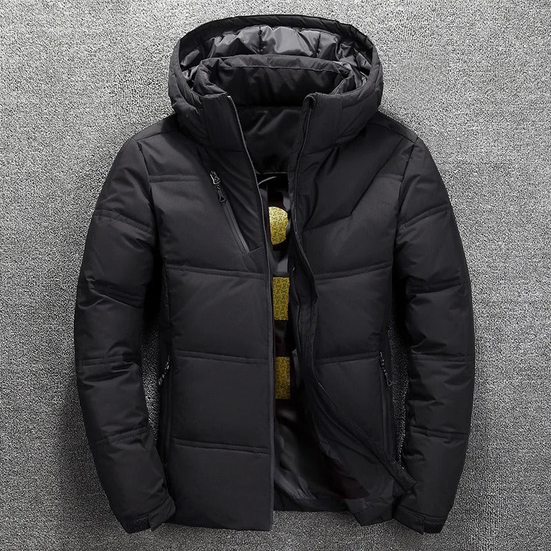 Men's Jacket – Regular Fit – Padded with Hood – Zipper – Zipper Pockets