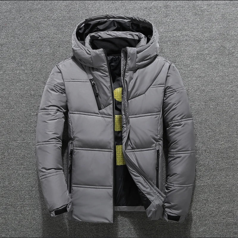 Men's Jacket – Regular Fit – Padded with Hood – Zipper – Zipper Pockets