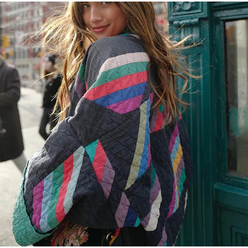 Stella Cotton Oversized Quilted Jacket | Patchwork Jacket