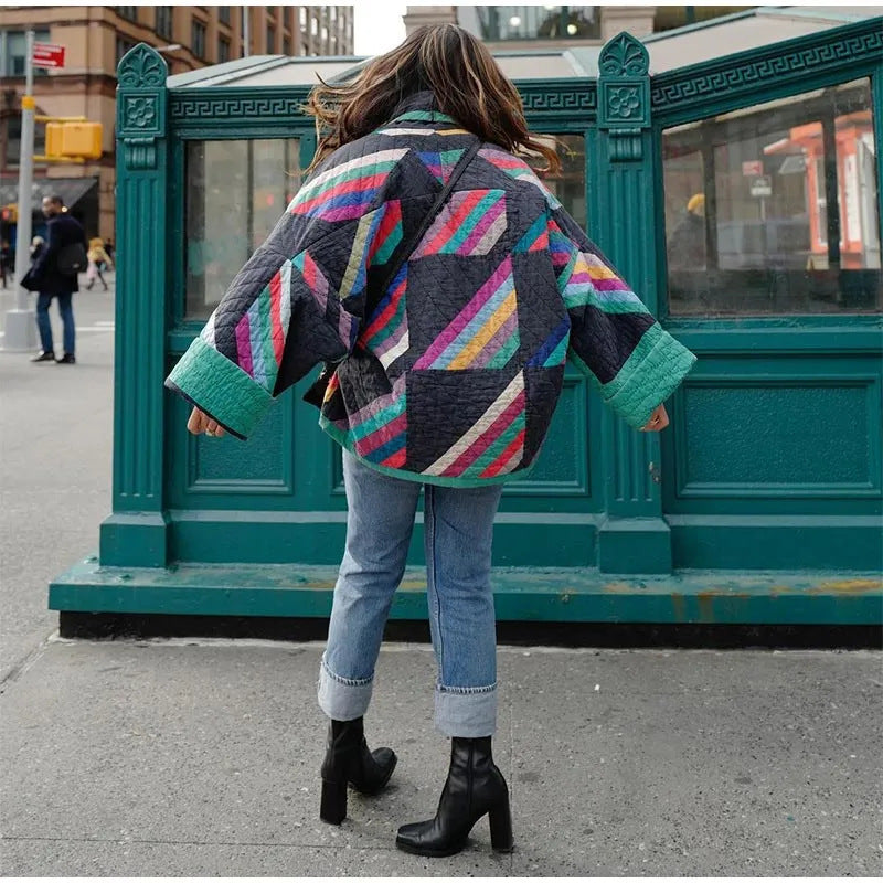 Stella Cotton Oversized Quilted Jacket | Patchwork Jacket