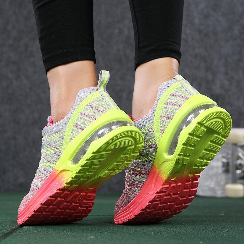 Women's Sneakers – Low Model – Breathable Mesh – Shock-Absorbing Air Sole – Lacing