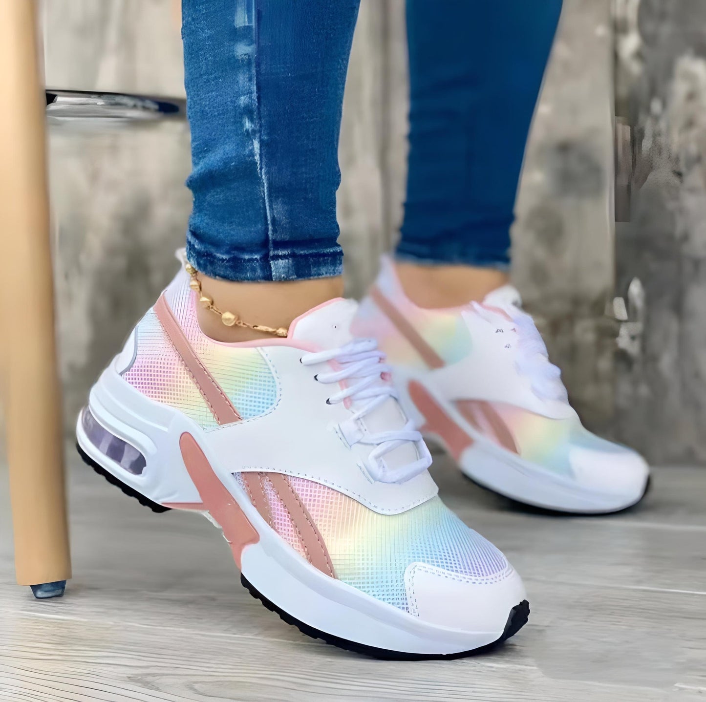 Women's Sneakers – Ergonomic Fit – Breathable Material – Low Top – Shock-Absorbing Sole