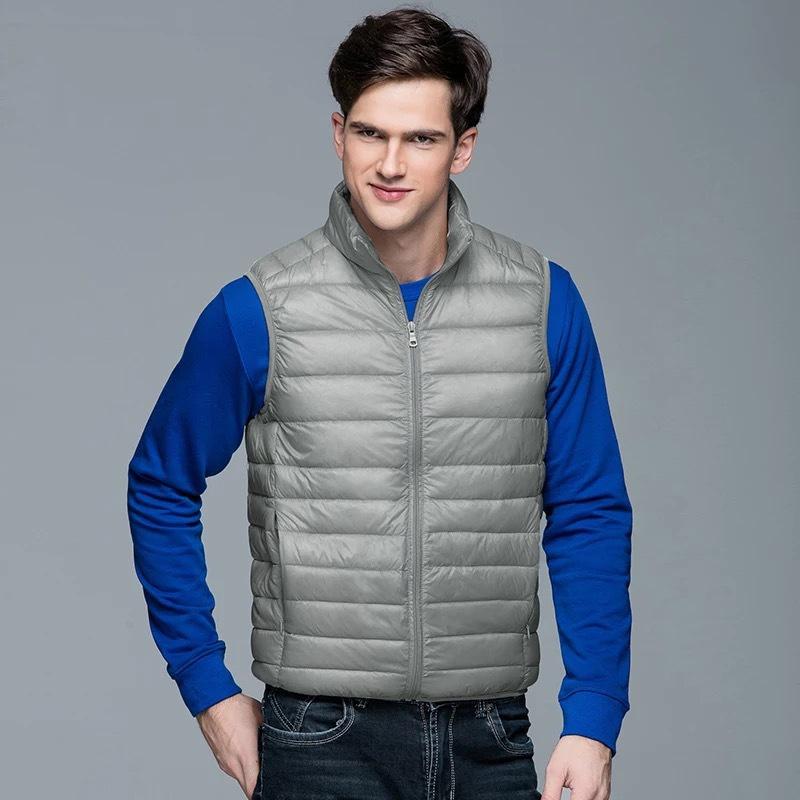 Men's Vest - Padded and Waterproof - Quilted Design - High Collar - Zipper Closure