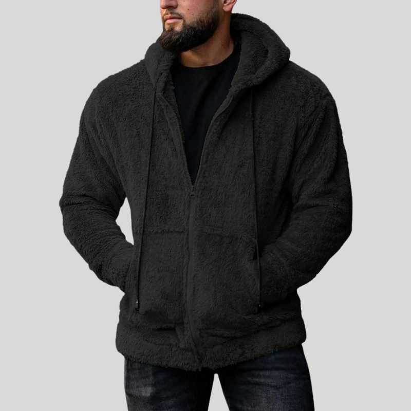Herre Hettejakke - Myk Fleece - Glidelås - Avslappet Passform - Med Lommer