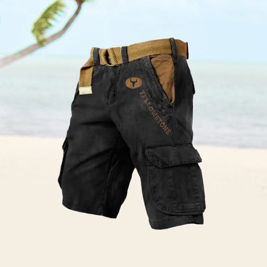 Men's Shorts – Cargo – Relaxed Fit – Soft Cotton Blend – With Belt and Pockets