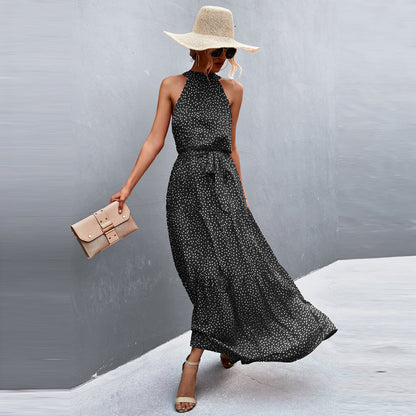 Katia - Stylish, Sleeveless Summer Dress with Polka Dot Pattern