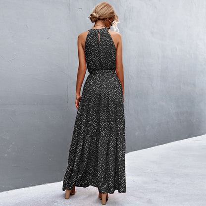 Katia - Stylish, Sleeveless Summer Dress with Polka Dot Pattern