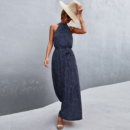 Katia - Stylish, Sleeveless Summer Dress with Polka Dot Pattern