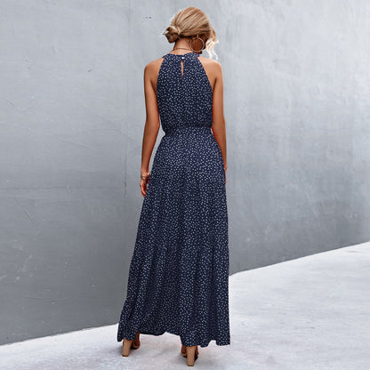 Katia - Stylish, Sleeveless Summer Dress with Polka Dot Pattern