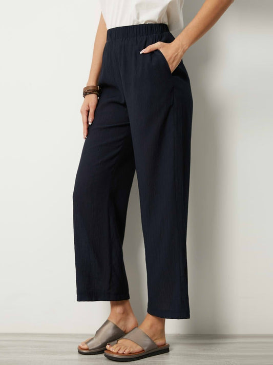 Women's Pants – Relaxed Fit – Breathable Fabric – Elastic Waist – Side Pockets