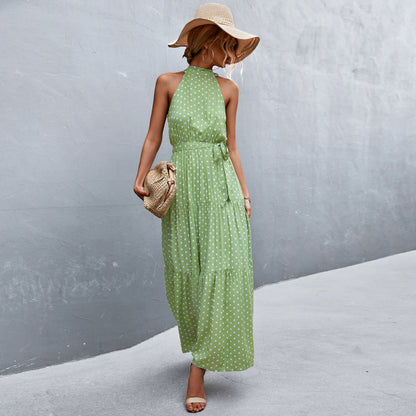 Katia - Stylish, Sleeveless Summer Dress with Polka Dot Pattern