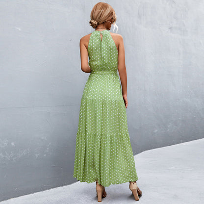 Katia - Stylish, Sleeveless Summer Dress with Polka Dot Pattern