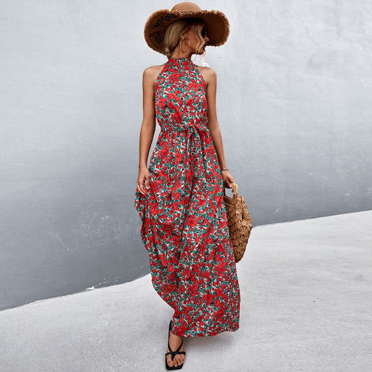 Kamina - Stylish, Sleeveless Summer Dress with Floral Pattern