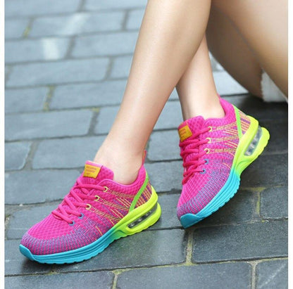 Women's Sneakers – Low Model – Breathable Mesh – Shock-Absorbing Air Sole – Lacing