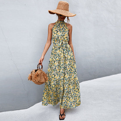 Kamina - Stylish, Sleeveless Summer Dress with Floral Pattern
