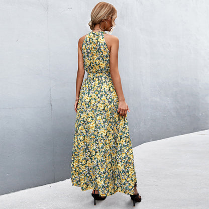 Kamina - Stylish, Sleeveless Summer Dress with Floral Pattern