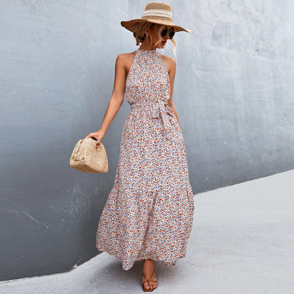 Kamina - Stylish, Sleeveless Summer Dress with Floral Pattern
