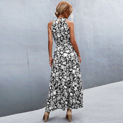 Kamina - Stylish, Sleeveless Summer Dress with Floral Pattern