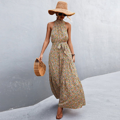 Kamina - Stylish, Sleeveless Summer Dress with Floral Pattern