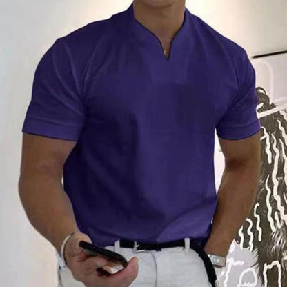 Men's Shirt – Slim Fit – Short Sleeve – Breathable Fabric – Mandarin Collar