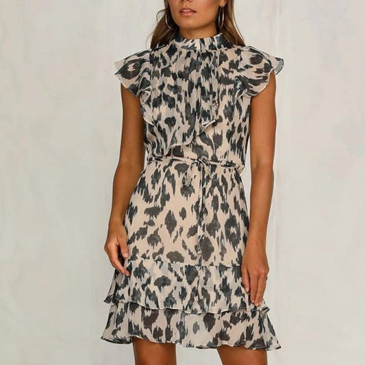Jade - Elegant dress with leopard pattern