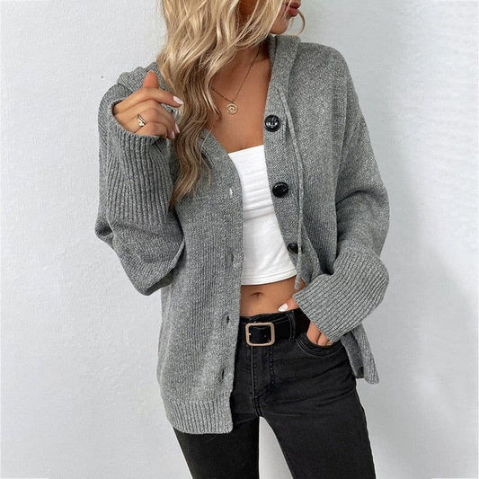 Hannah - Soft knitted hooded cardigan