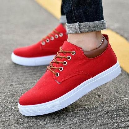 Herresneakers - Pustende Canvas - Gummisåle - Lav Topp - Komfortabel Hverdagssko