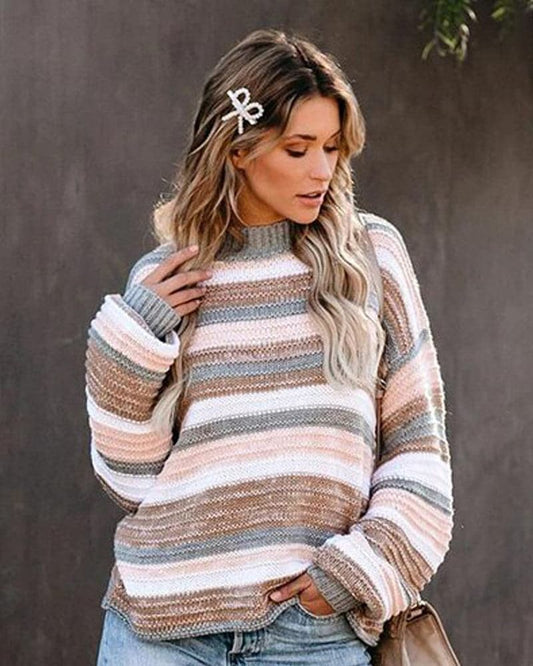 Women's Knitted Sweater - Oversized Fit - Crew Neck - Soft and Comfortable