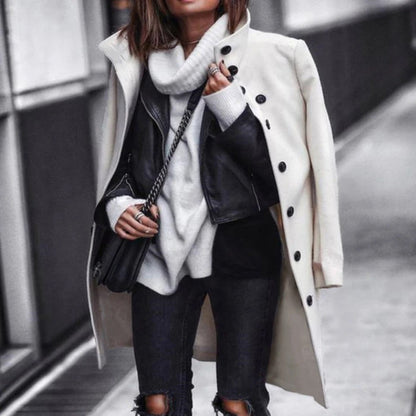 Everly - Stylish long coat with buttons