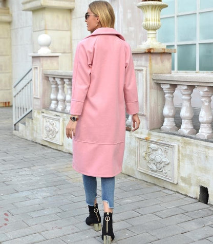 Women's Coat – Tailored Fit – Double-Breasted – Knee-Length – Structured Design