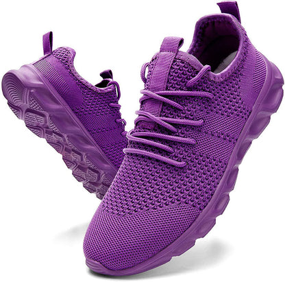Women's Sneakers – Soft Knit – Breathable – Low Model – Lacing – Padded Sole