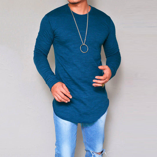 Men's Long Sleeve T-Shirt – Slim Fit – Crew Neck – Soft Breathable Cotton Blend