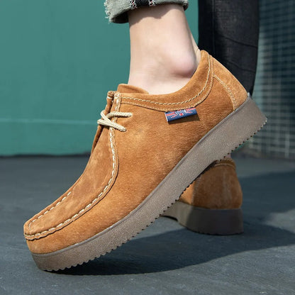 Herresko - Semsket Skinn - Slitesterk Gummisåle - Komfortabel Snøring - Casual Look