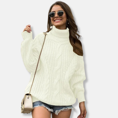Isabella Oversized Turtleneck Sweater | Cable Knit Sweater
