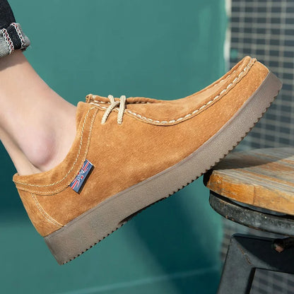 Herresko - Semsket Skinn - Slitesterk Gummisåle - Komfortabel Snøring - Casual Look