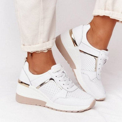 Women's Sneakers - Breathable Upper - Zipper Detail - Comfortable Sole