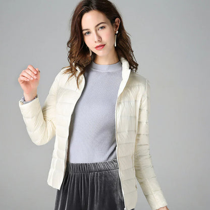 Women's Jacket – Waterproof – Slim Fit – Padded – Hip Length – High Collar